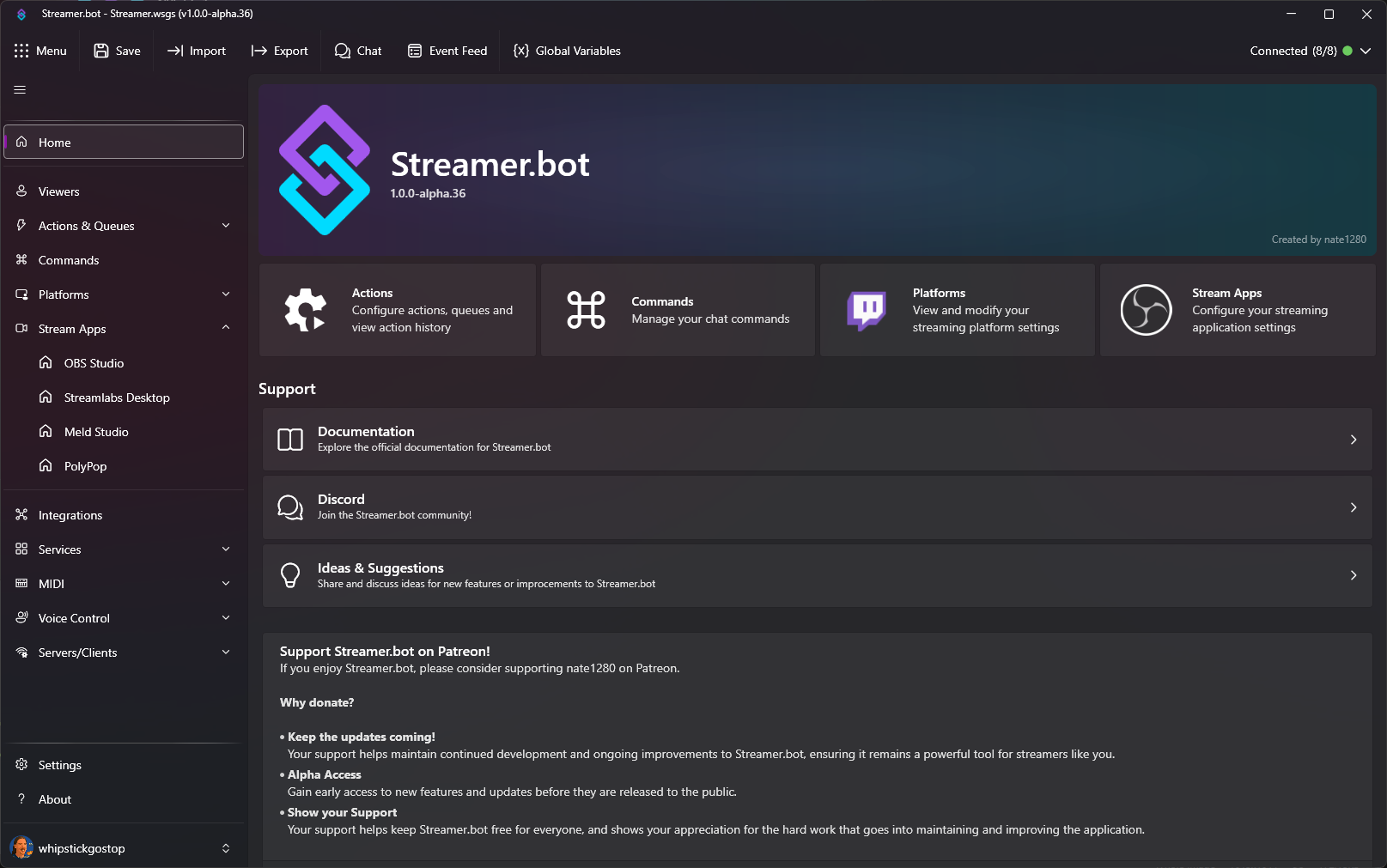 Streamer.bot Dark Mode