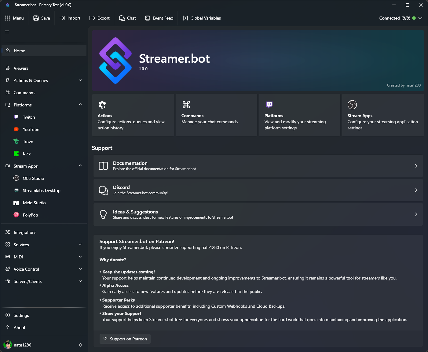 Streamer.bot Dark Mode